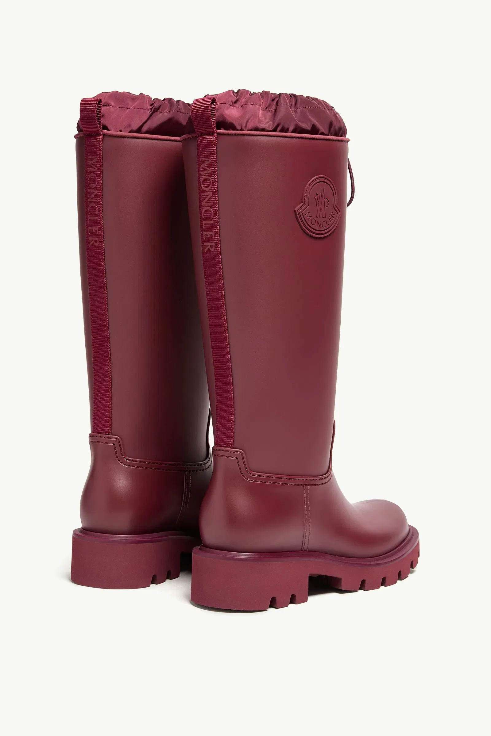 Moncler Kickstream High Rain Boots Burgundy