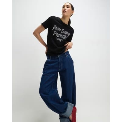 Black Short Sleeve Rue Saint Paradis T-shirt