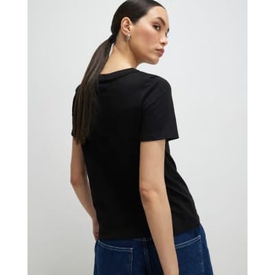 Black Short Sleeve Rue Saint Paradis T-shirt