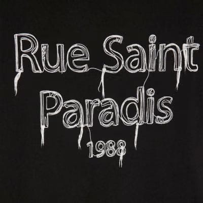 Black Short Sleeve Rue Saint Paradis T-shirt