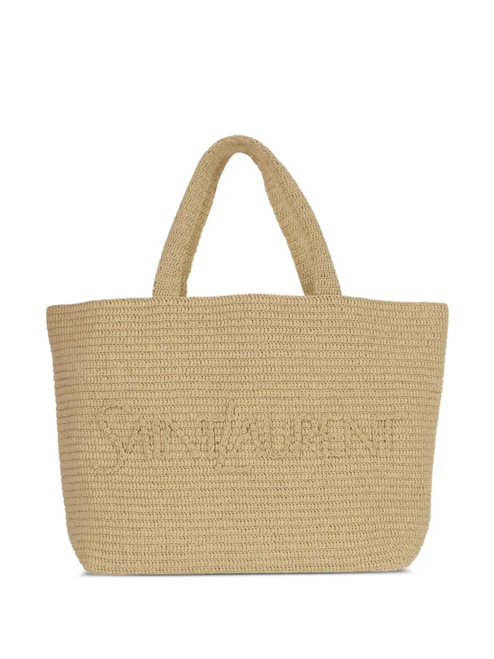 logo raffia tote bag