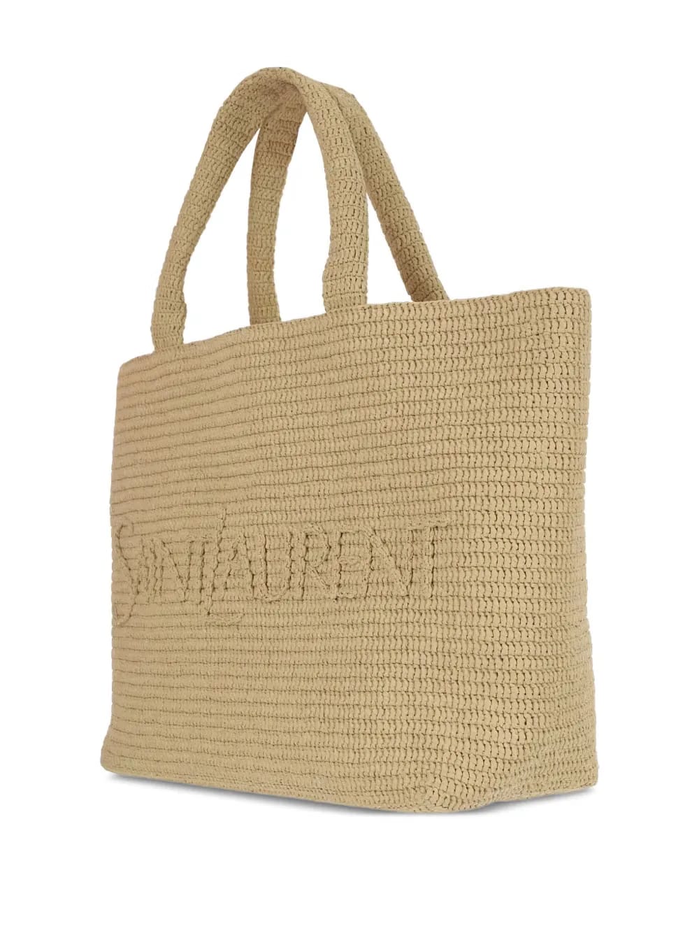 logo raffia tote bag