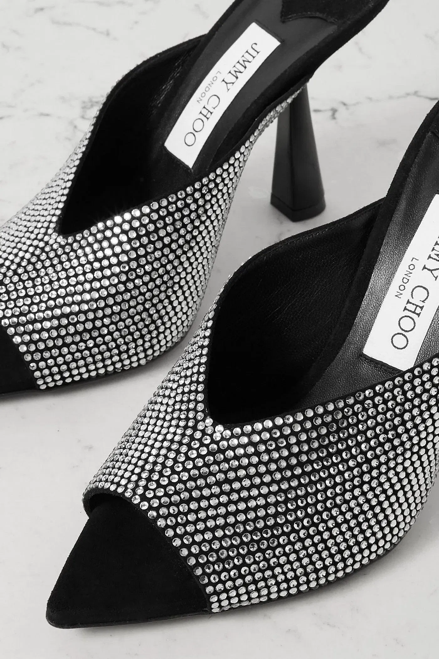 Jimmy Choo Maryanne Crystal-Embellished Suede Pumps Black Women's