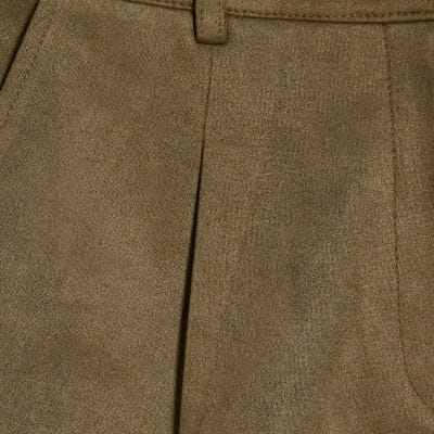 Green Faux Suede Shorts