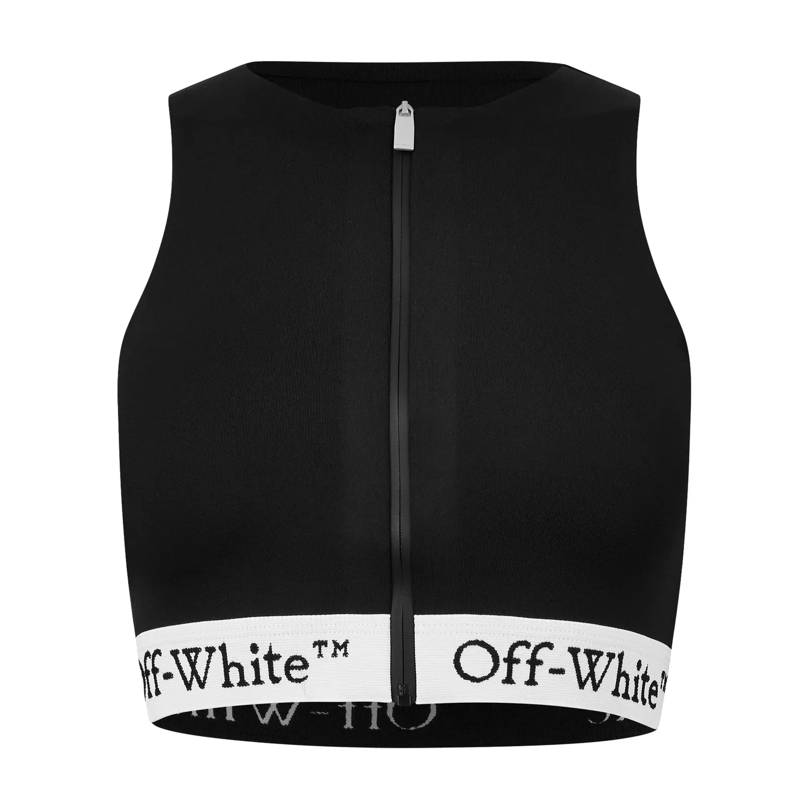 Zip-Up Rowing Cropped Stretch Tank Vest