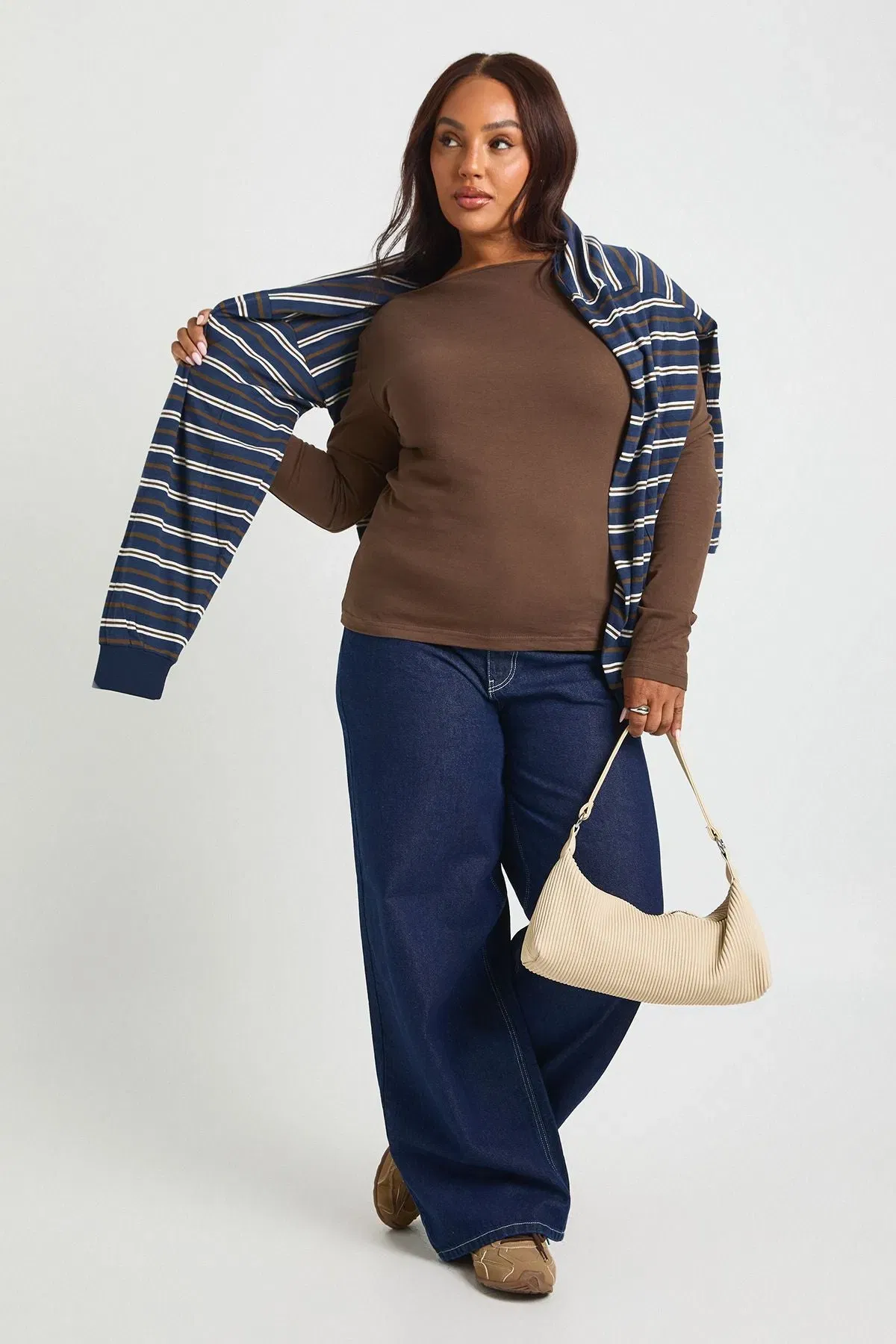 Plus Cotton Scoop Neck & Back Top