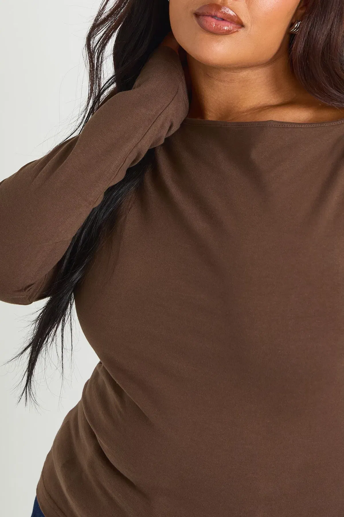 Plus Cotton Scoop Neck & Back Top