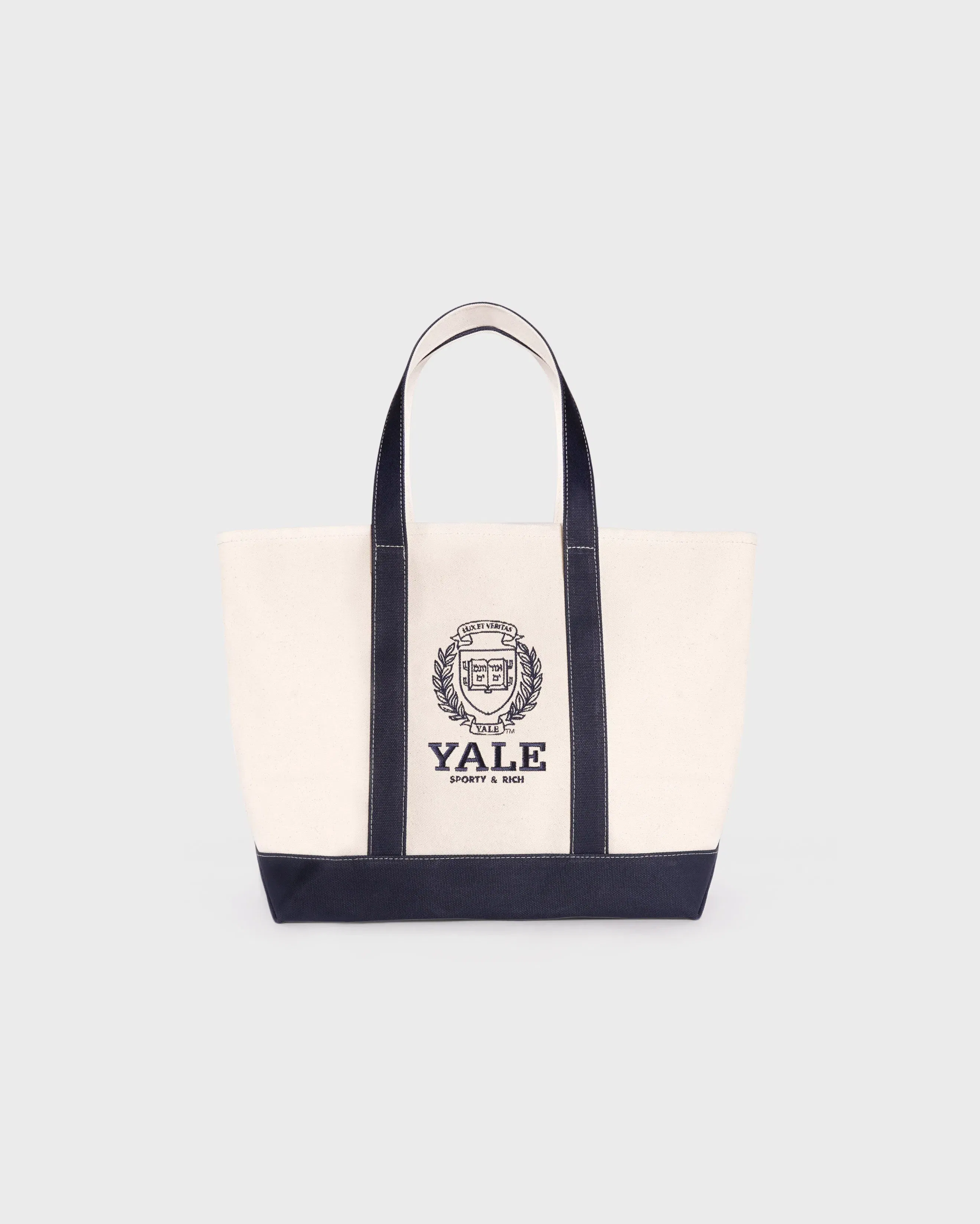 Yale Crest Tote Bag - Natural/Navy