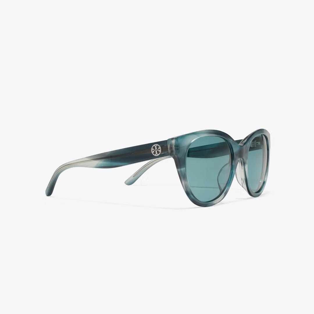 Tory Burch Miller Round TEAL STRIATED/PETROL GREEN