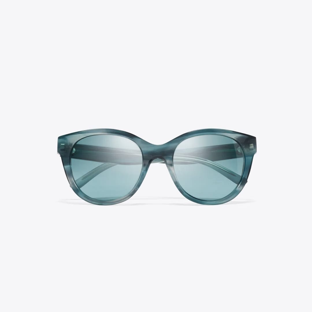 Tory Burch Miller Round TEAL STRIATED/PETROL GREEN
