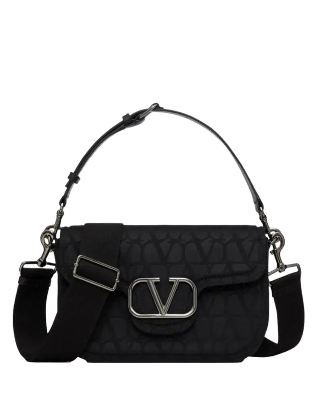 Black V Logo Toile Iconographe Cross Body Bag