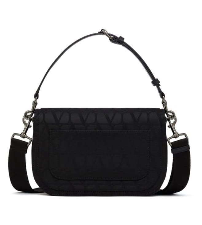 Black V Logo Toile Iconographe Cross Body Bag