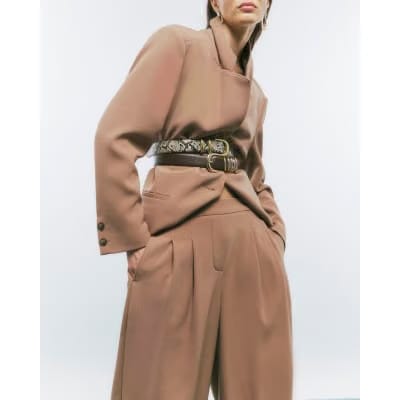 Brown Tapered Trousers