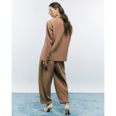 Brown Tapered Trousers