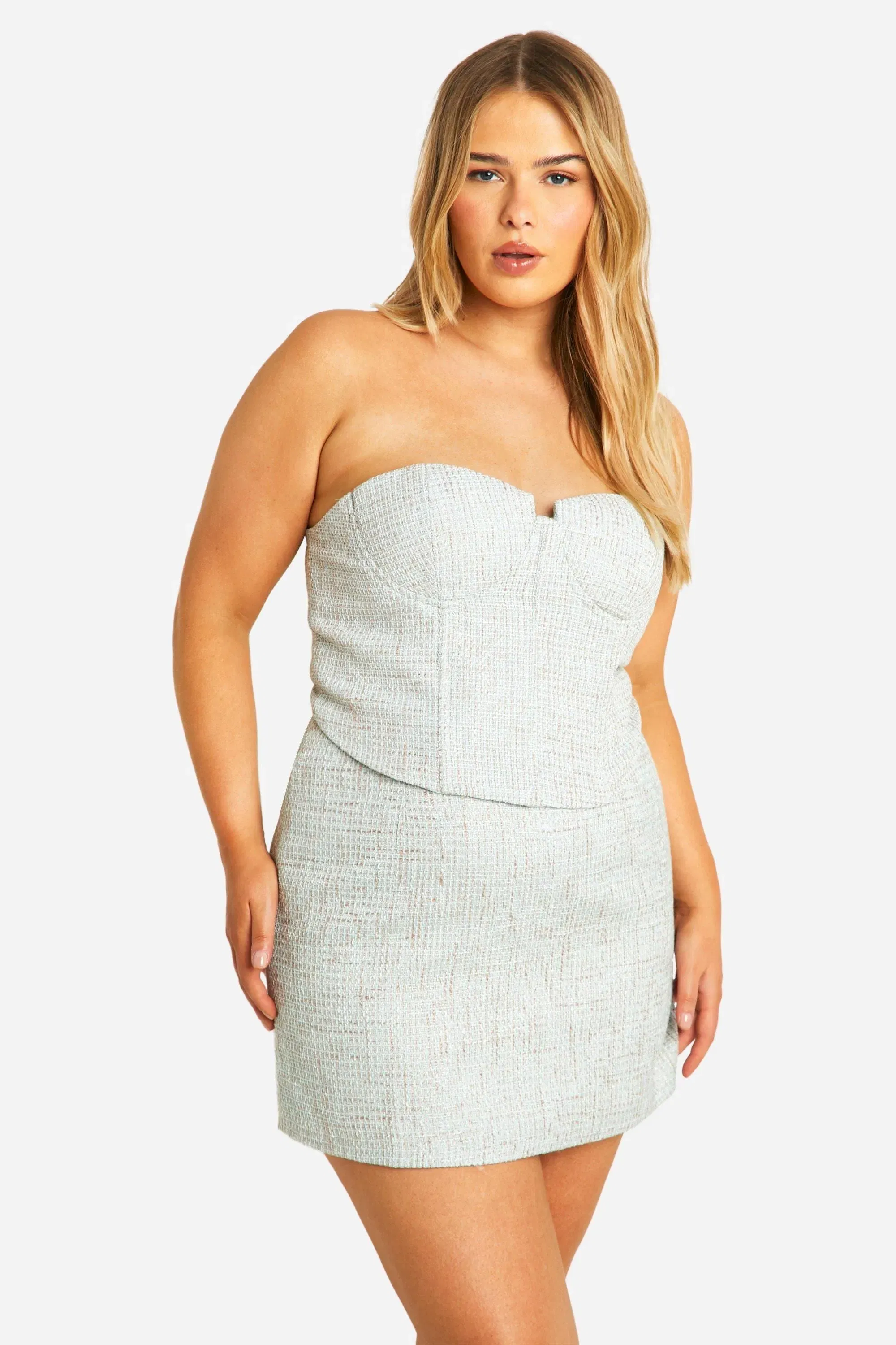Plus Boucle Mini Skirt
