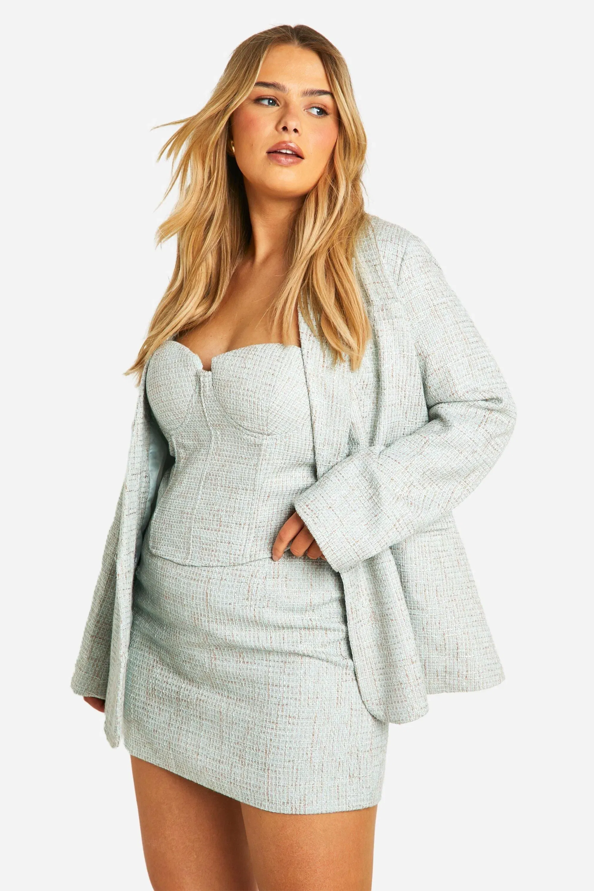 Plus Boucle Mini Skirt
