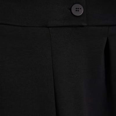 Black Tailored Jersey Wide Leg Trousers