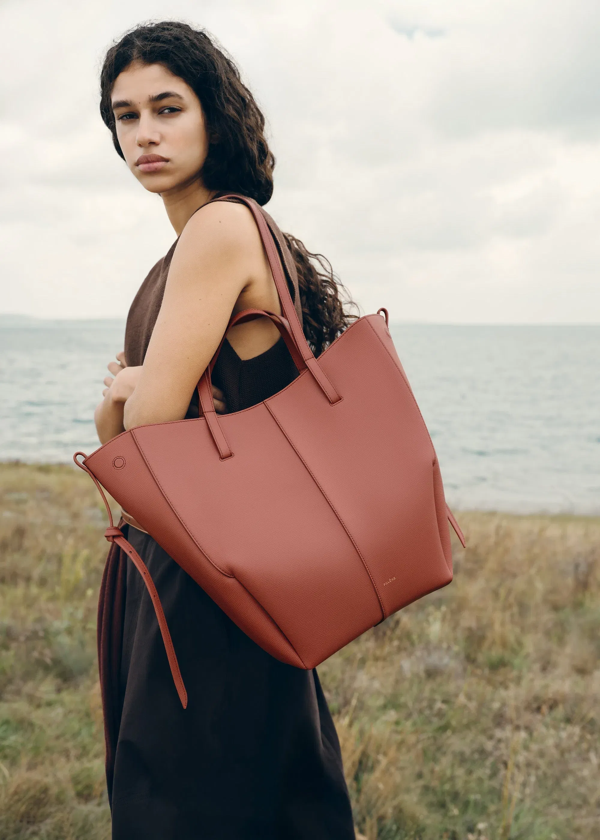 Polene Cyme Tote Textured Terracotta