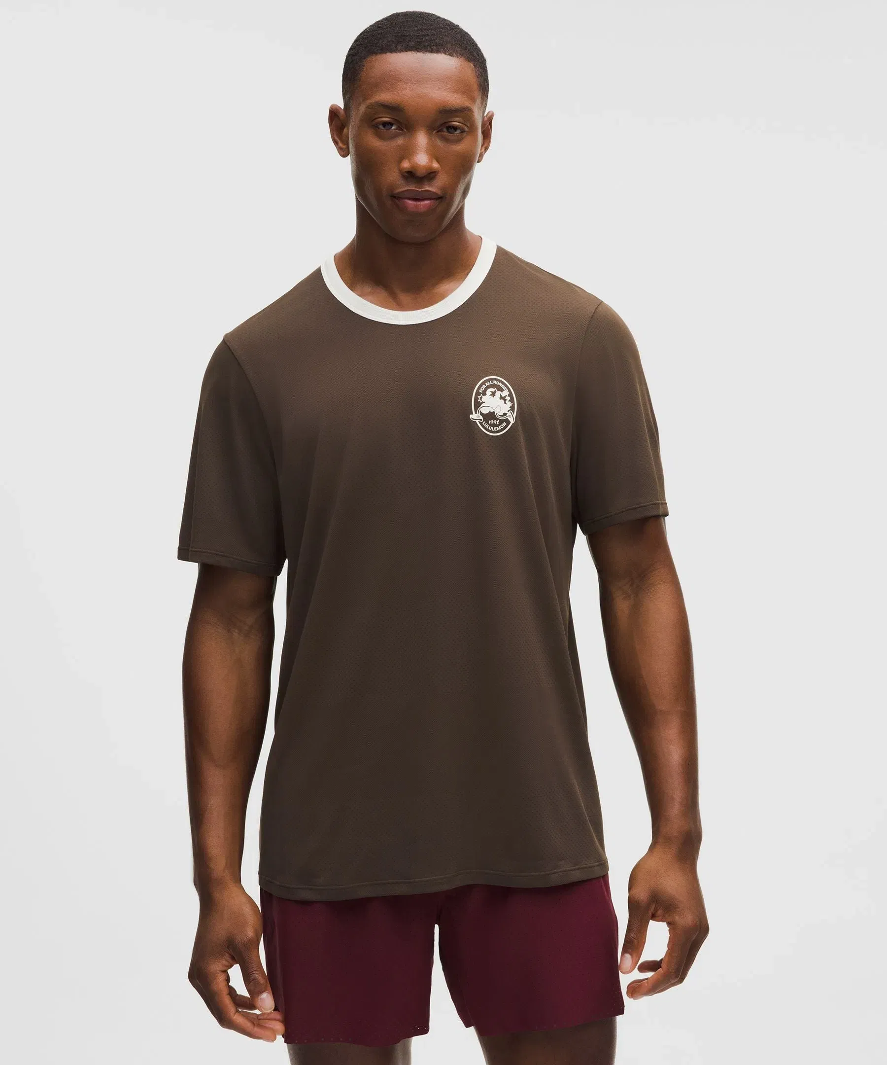 Lululemon Fast and Free Perforated Stripe T-Shirt *Run Crew 1998