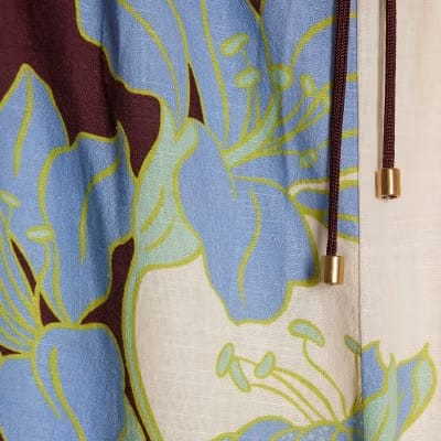 Cream Floral Wide Leg Beach Trousers