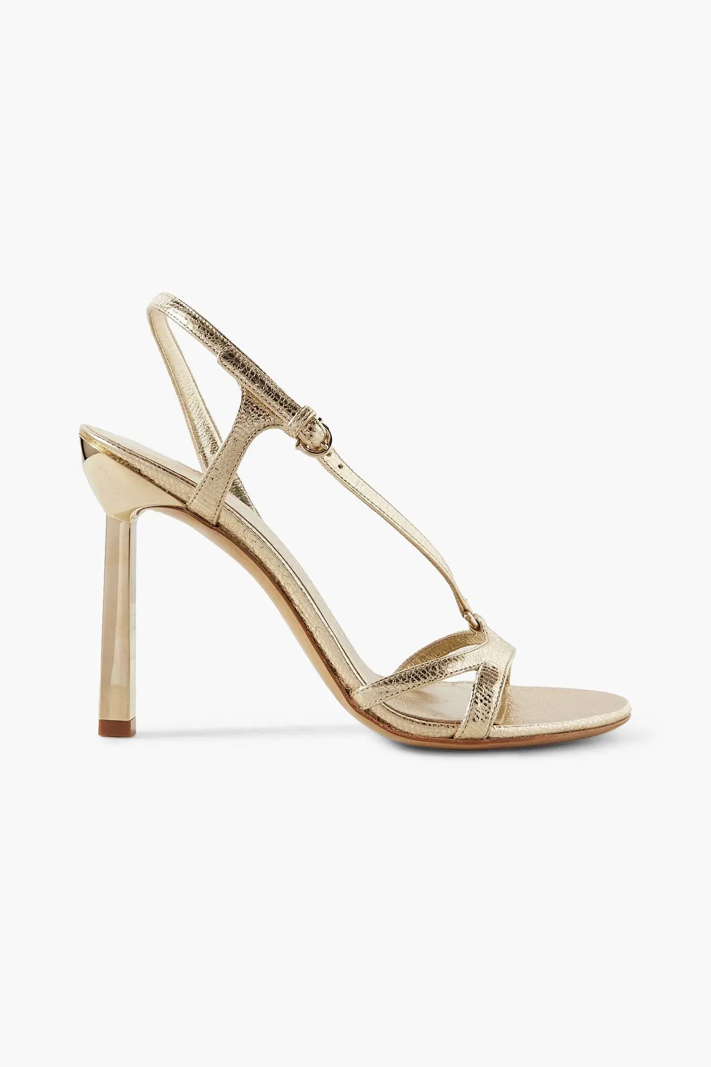 Ferragamo Metallic Leather Sandals Gold Women's