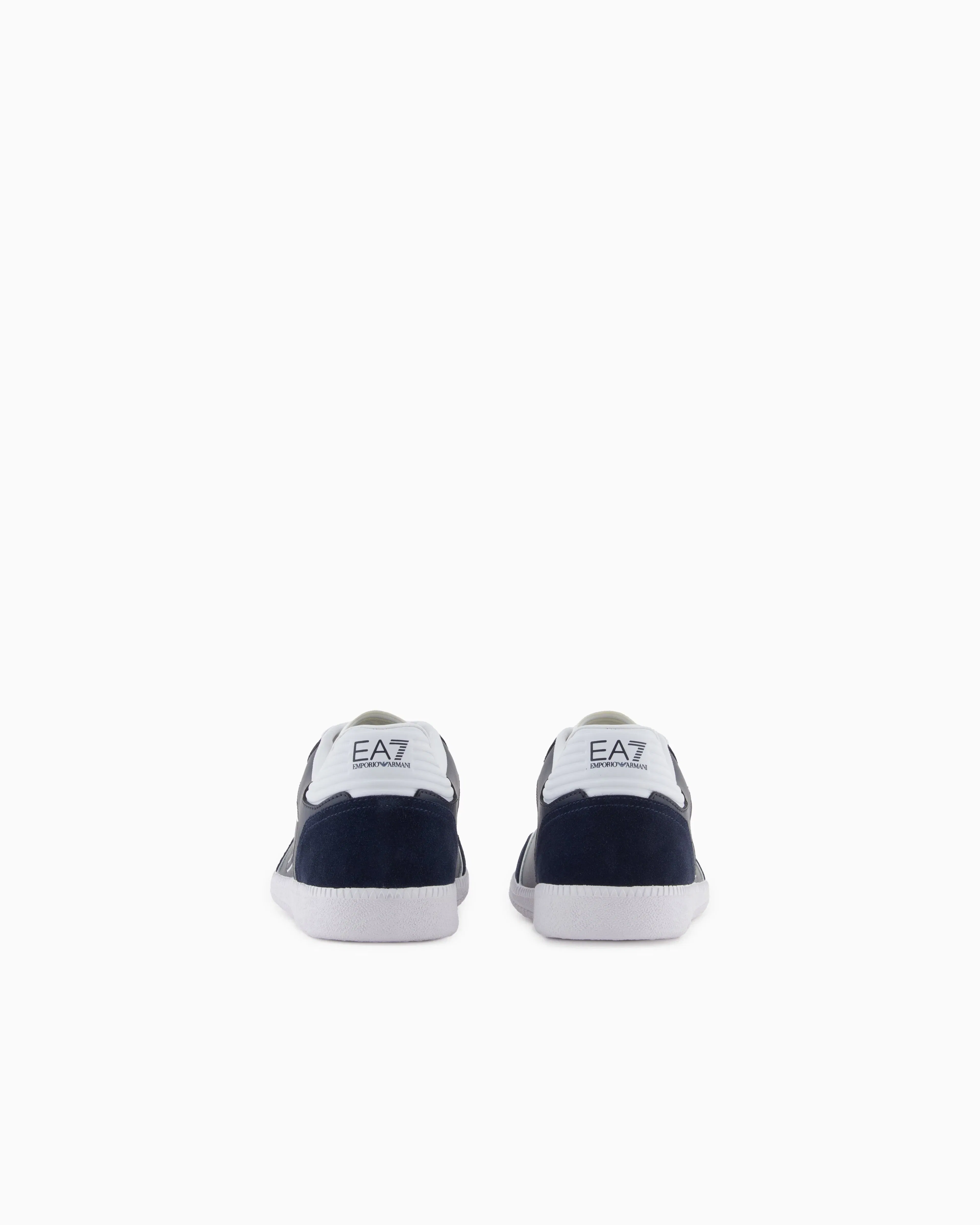 Ea7 High-Top Sneaker In Leather And Suede New Heritage Eagle Blue