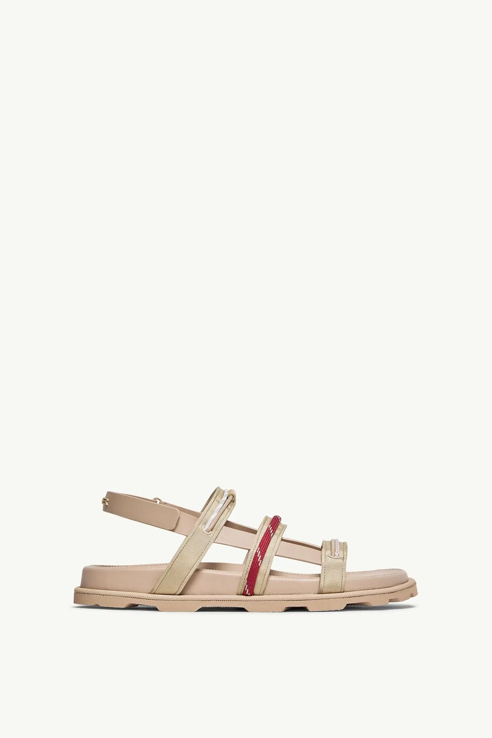 Moncler Vera Isla Leather Sandals Light Beige