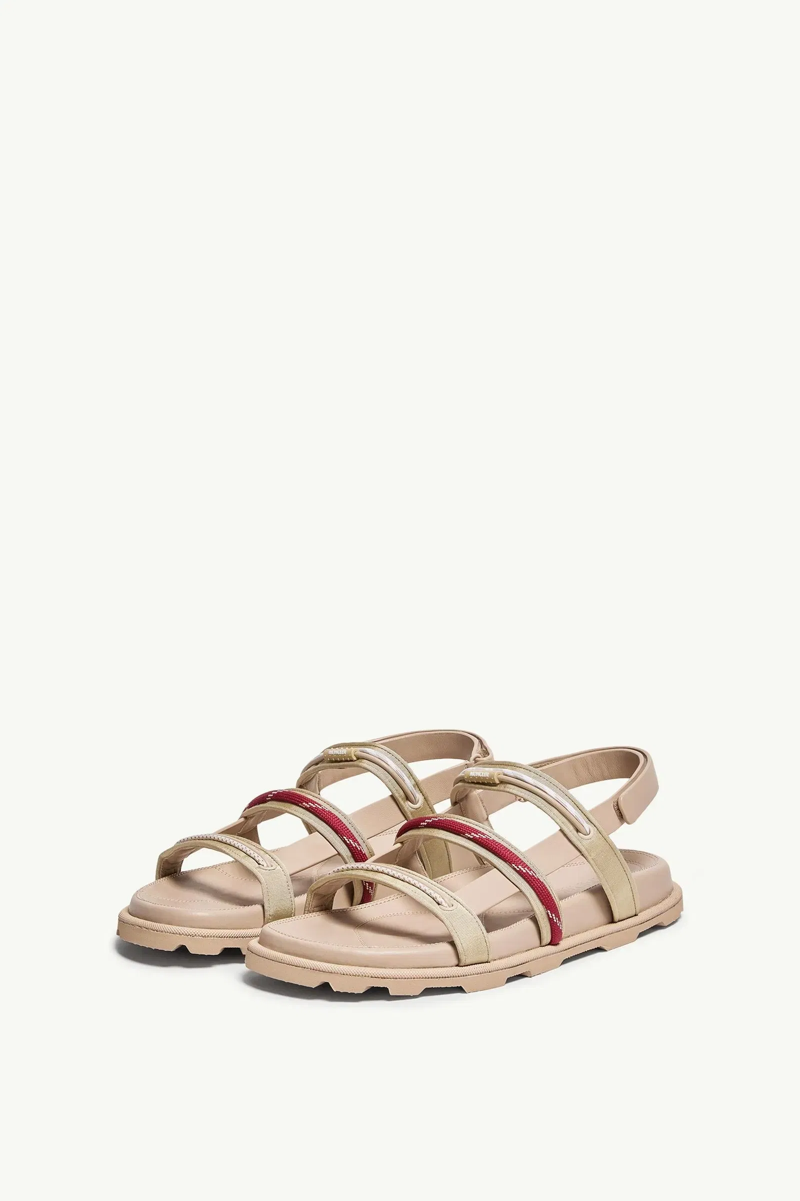 Moncler Vera Isla Leather Sandals Light Beige