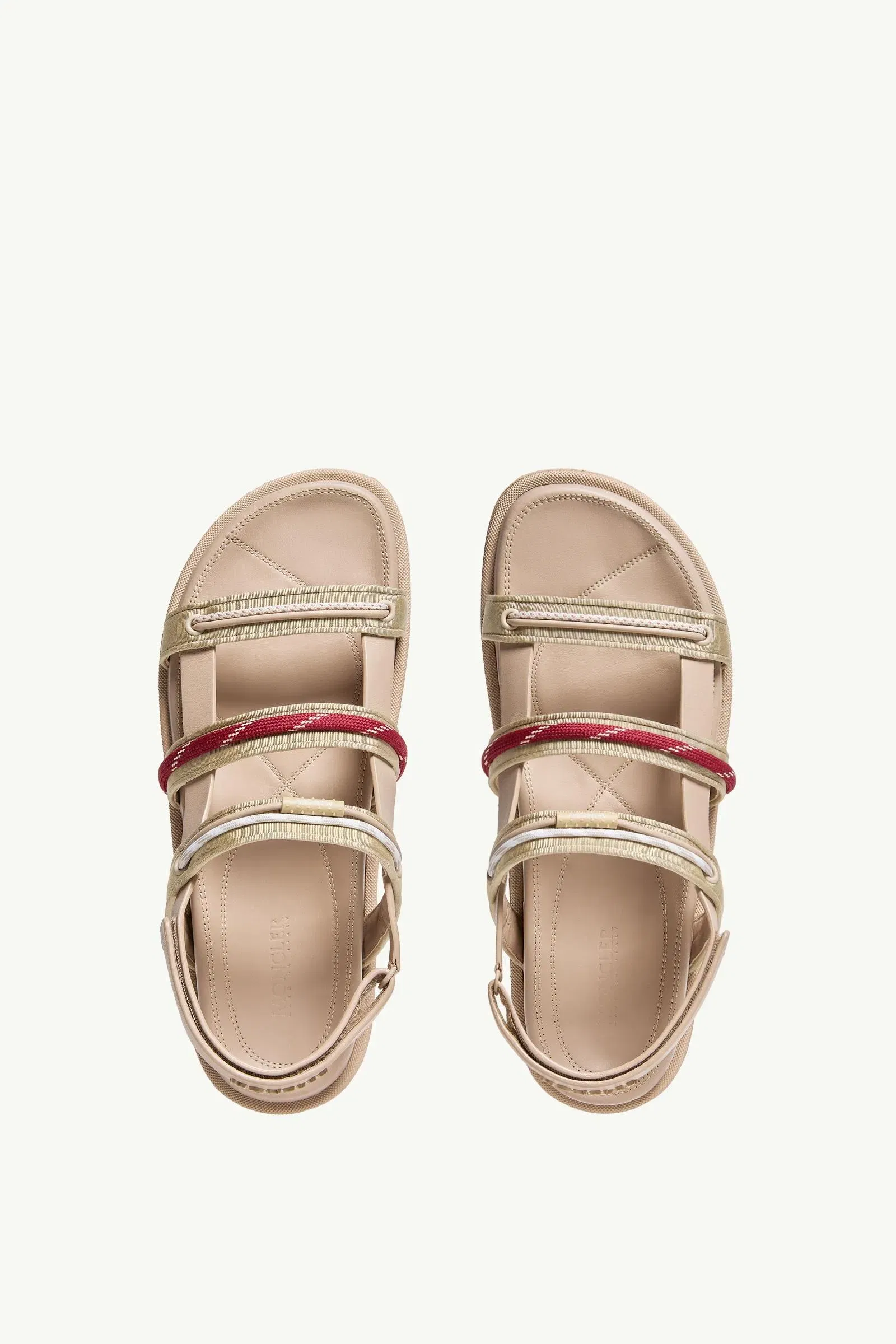 Moncler Vera Isla Leather Sandals Light Beige
