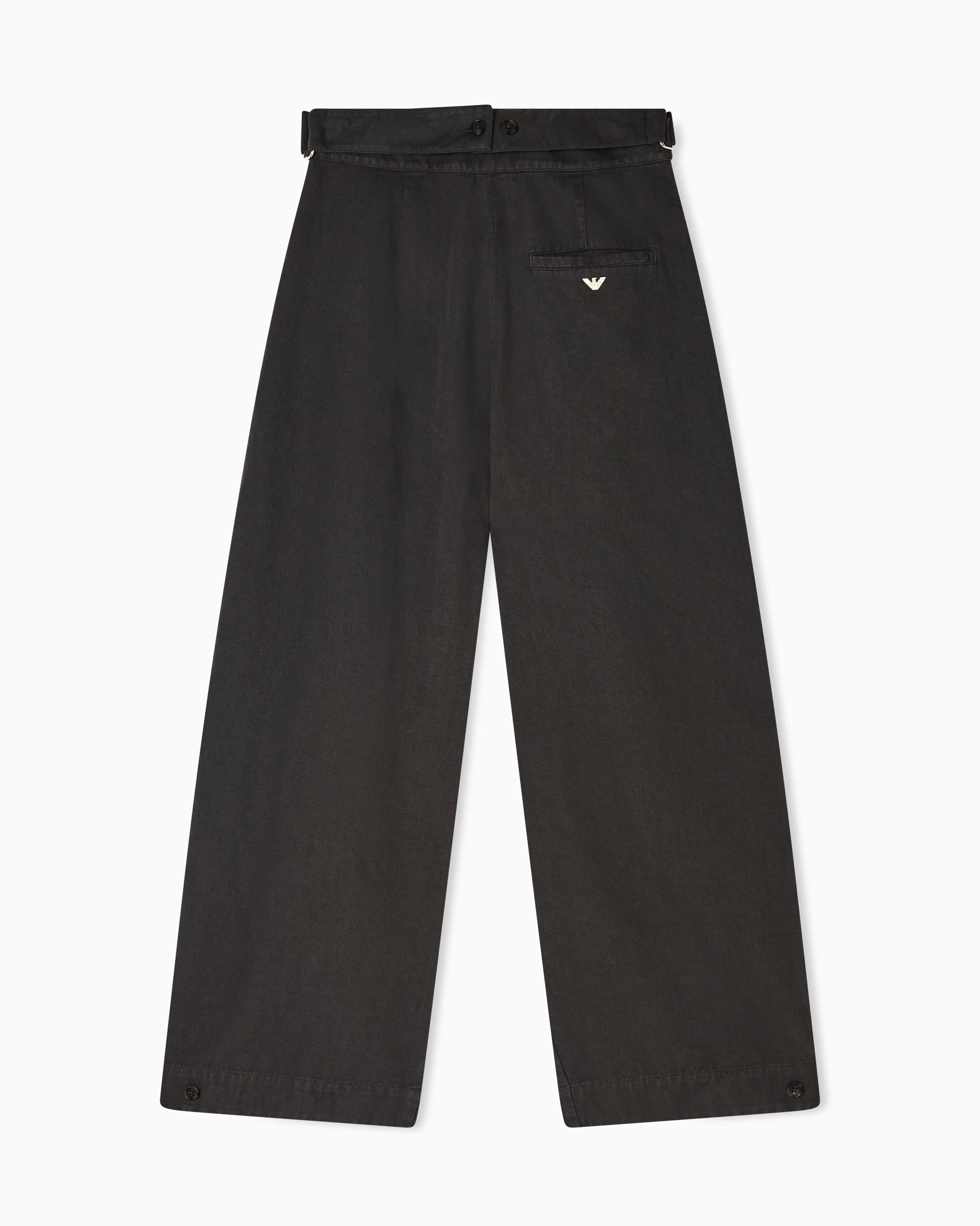 Emporio Armani Garment-dyed linen-blend oval-leg trousers