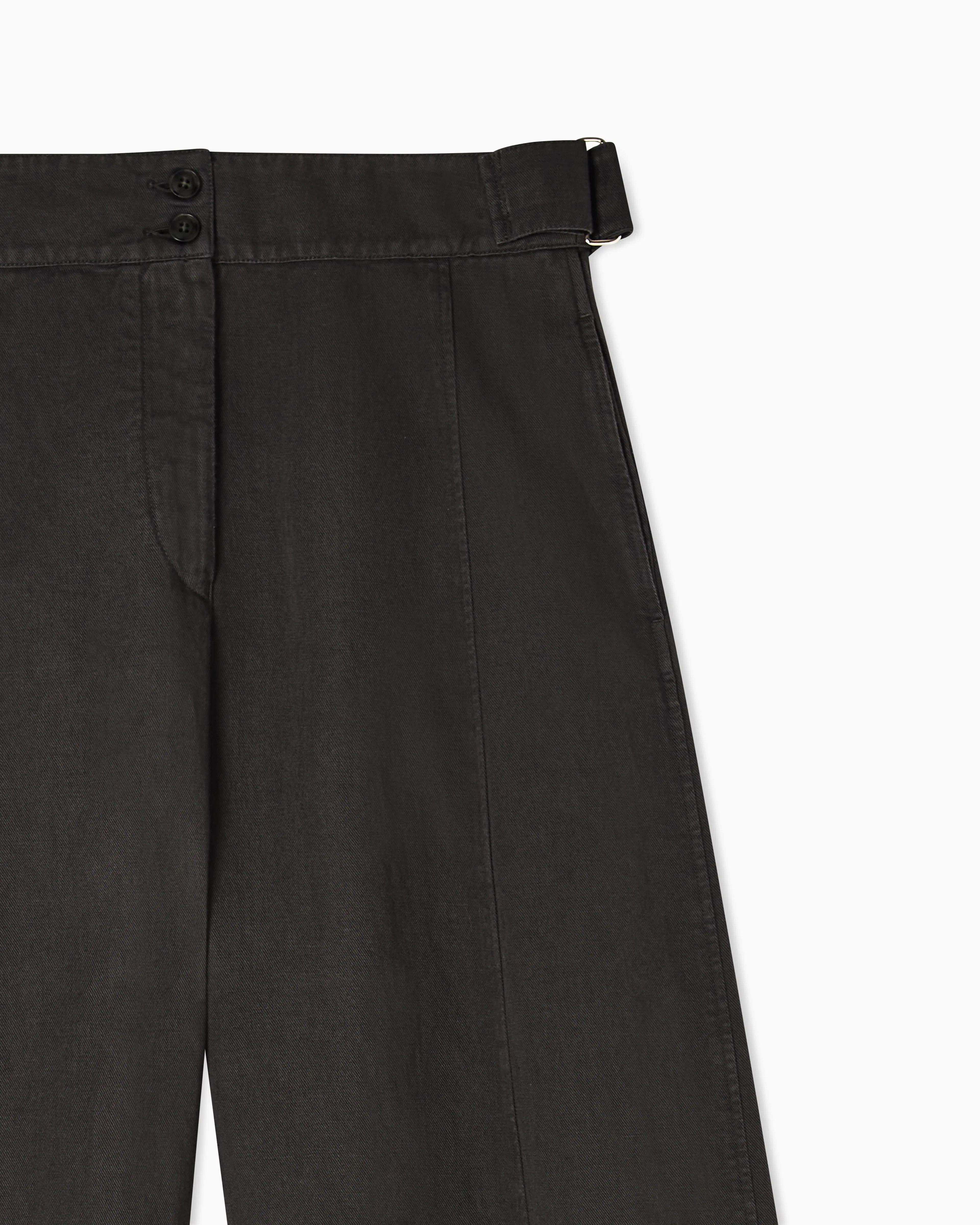 Emporio Armani Garment-dyed linen-blend oval-leg trousers