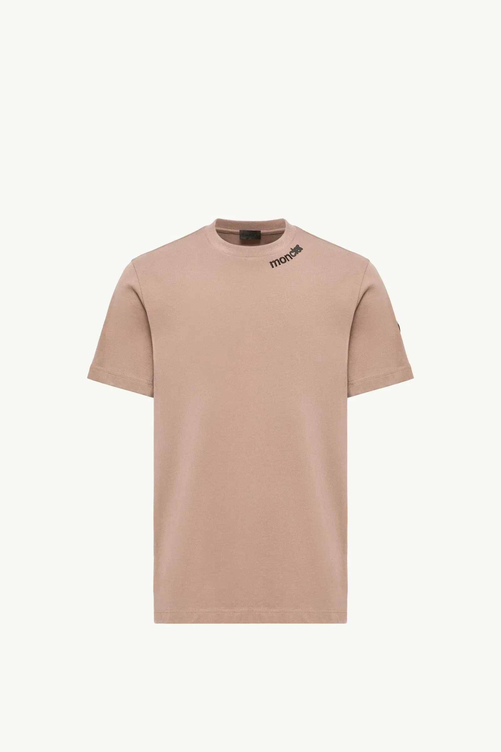 Moncler Cotton Jersey Logo T-Shirt Beige Beige
