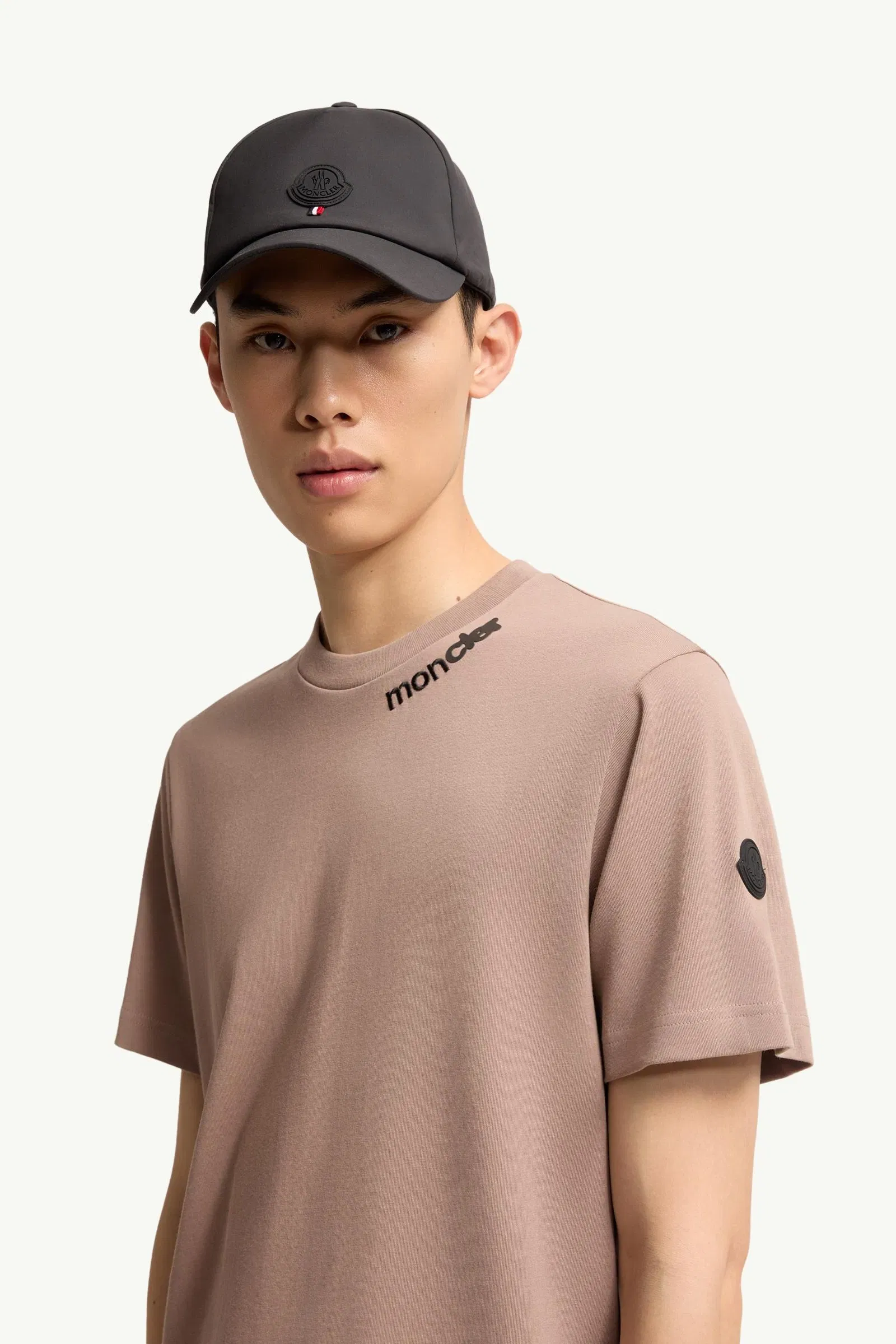Moncler Cotton Jersey Logo T-Shirt Beige Beige