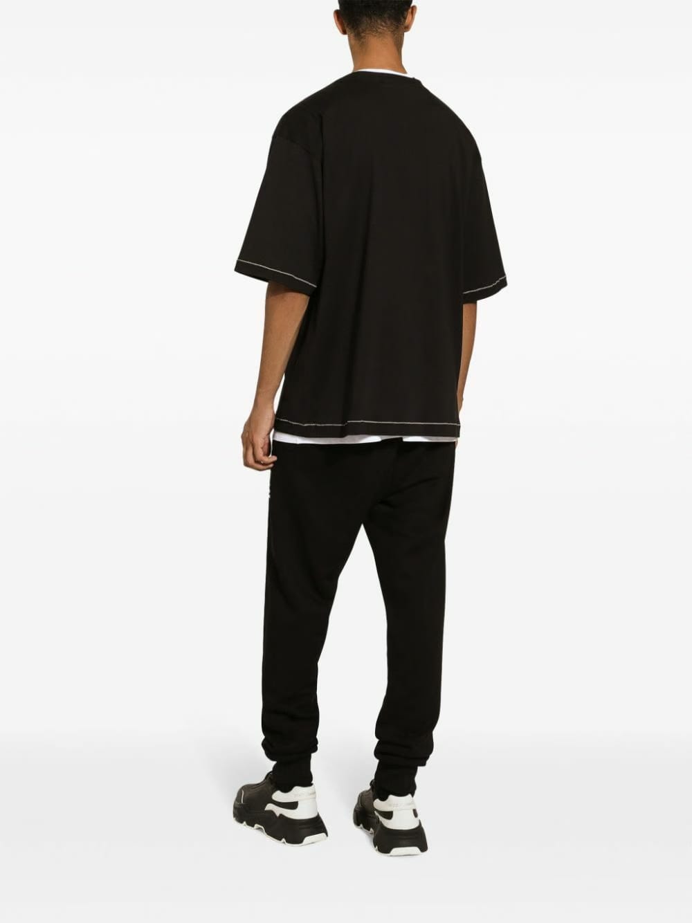 Dolce & Gabbana Black Logo-Print Cotton T-Shirt