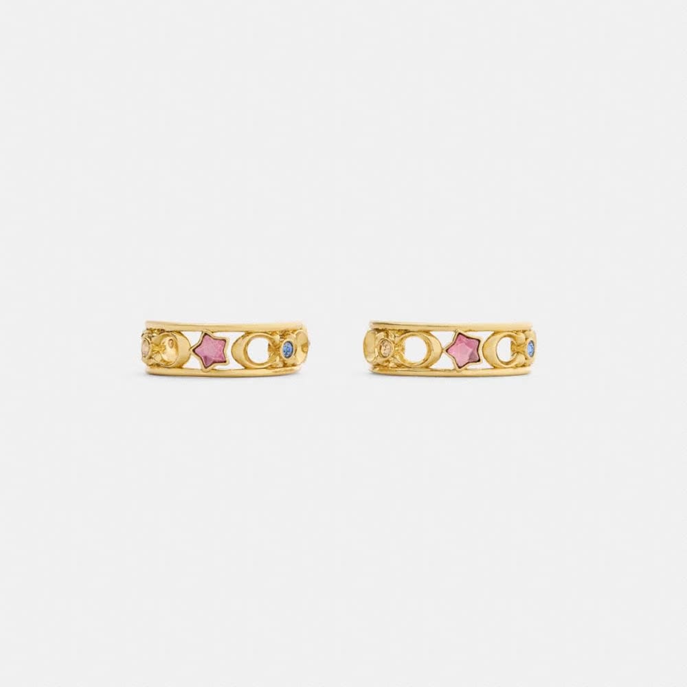 Stars And Hearts Hoop Earrings