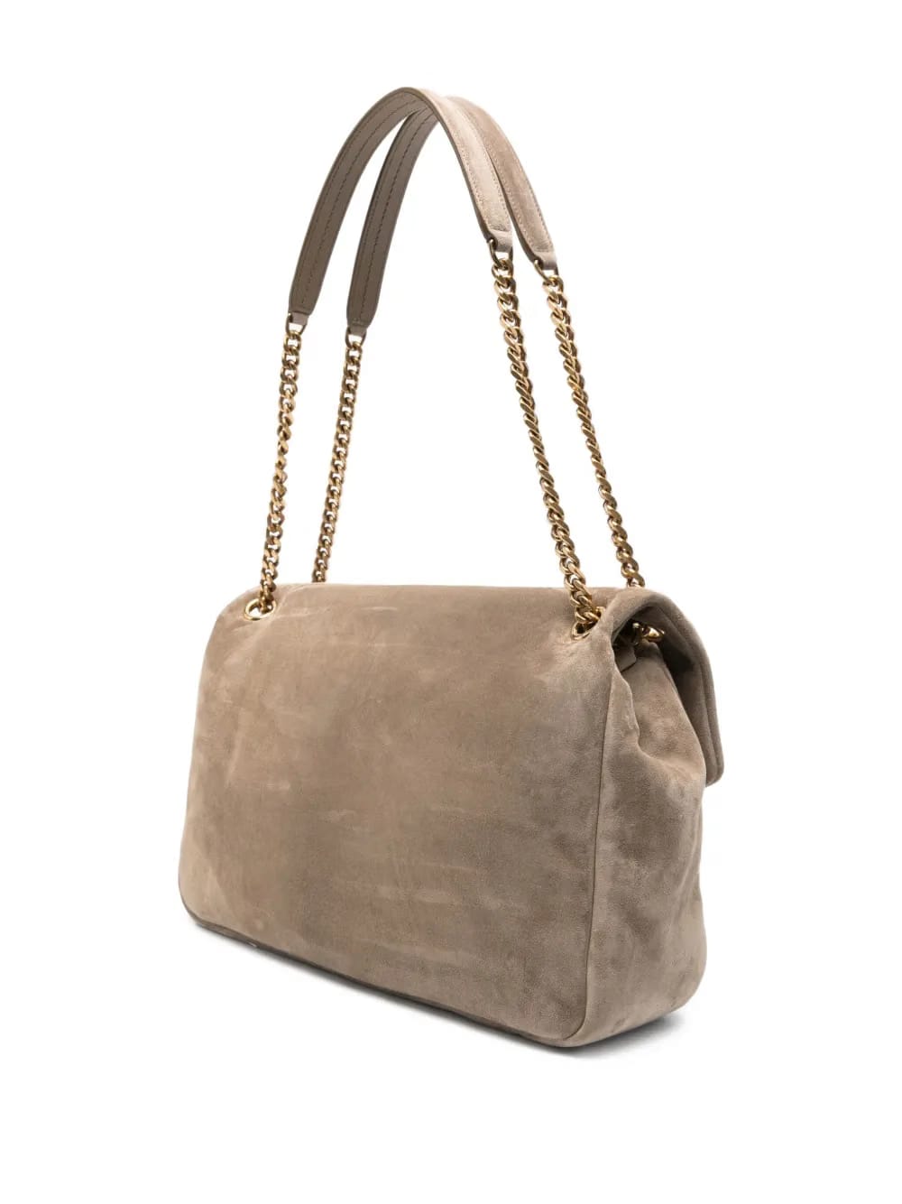 large Calypso logo-plaque suede shoulder bag