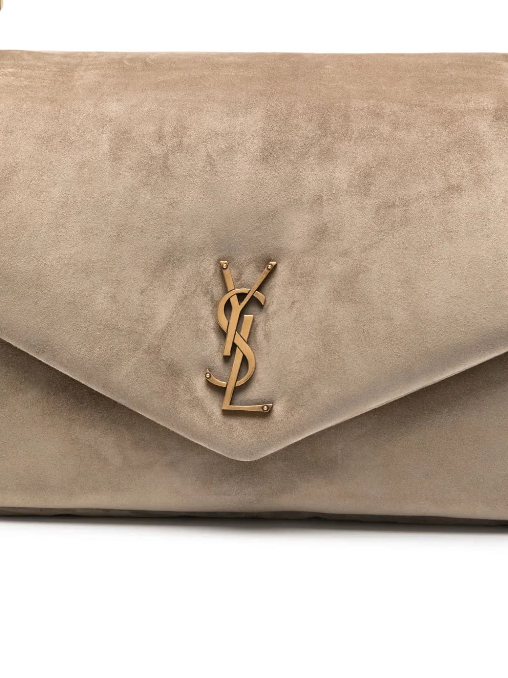 large Calypso logo-plaque suede shoulder bag