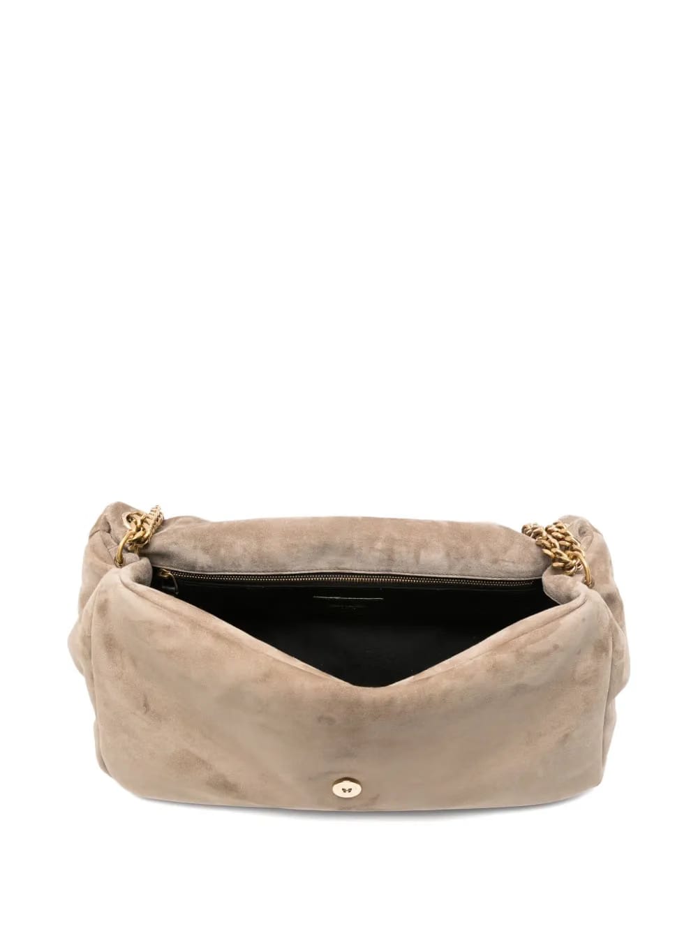 large Calypso logo-plaque suede shoulder bag