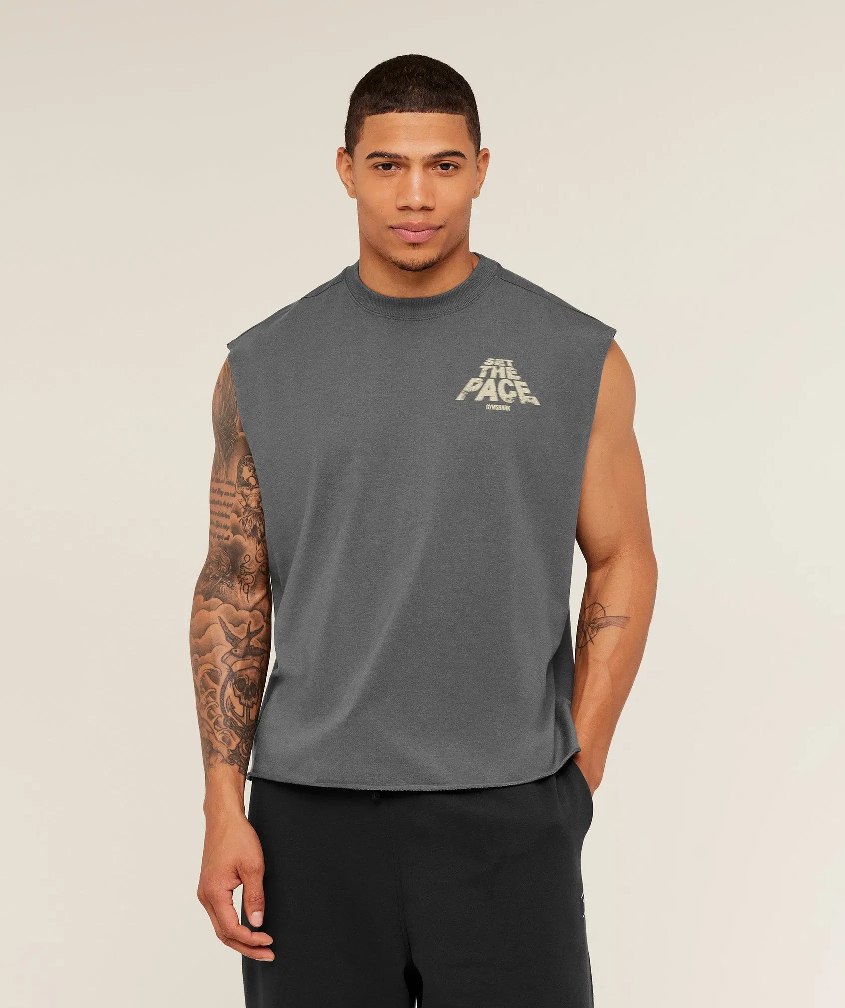 Gymshark Set The Pace Tank - Graphite Grey