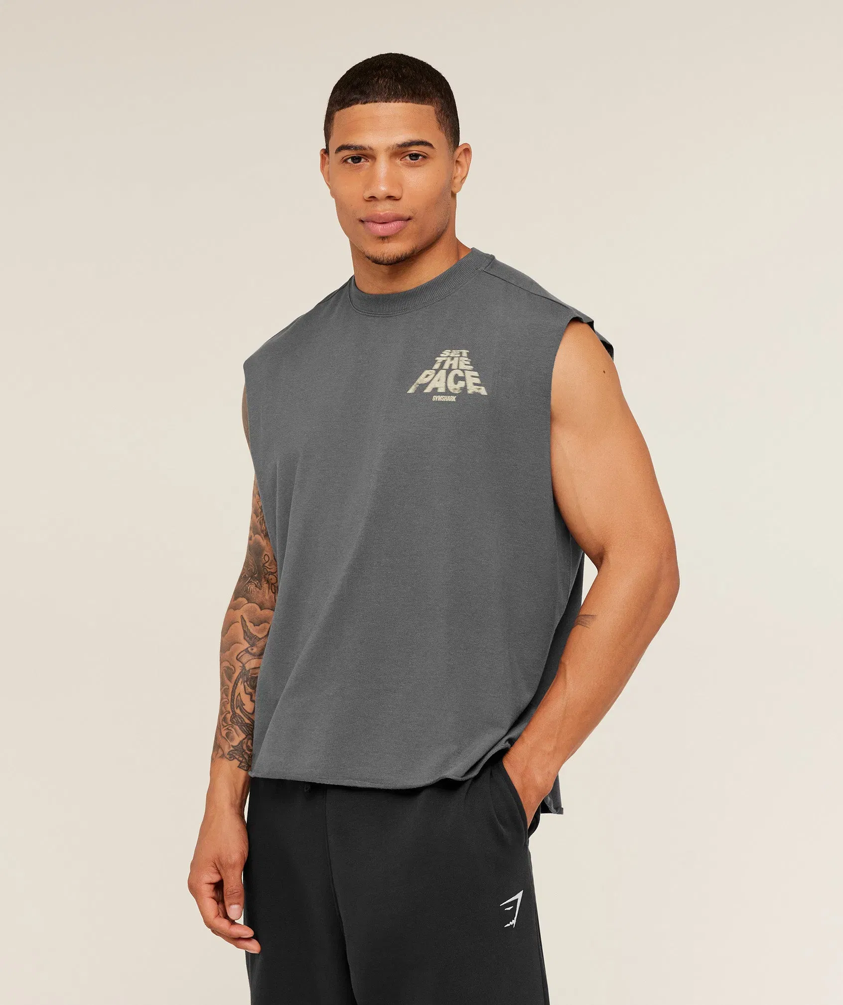 Gymshark Set The Pace Tank - Graphite Grey
