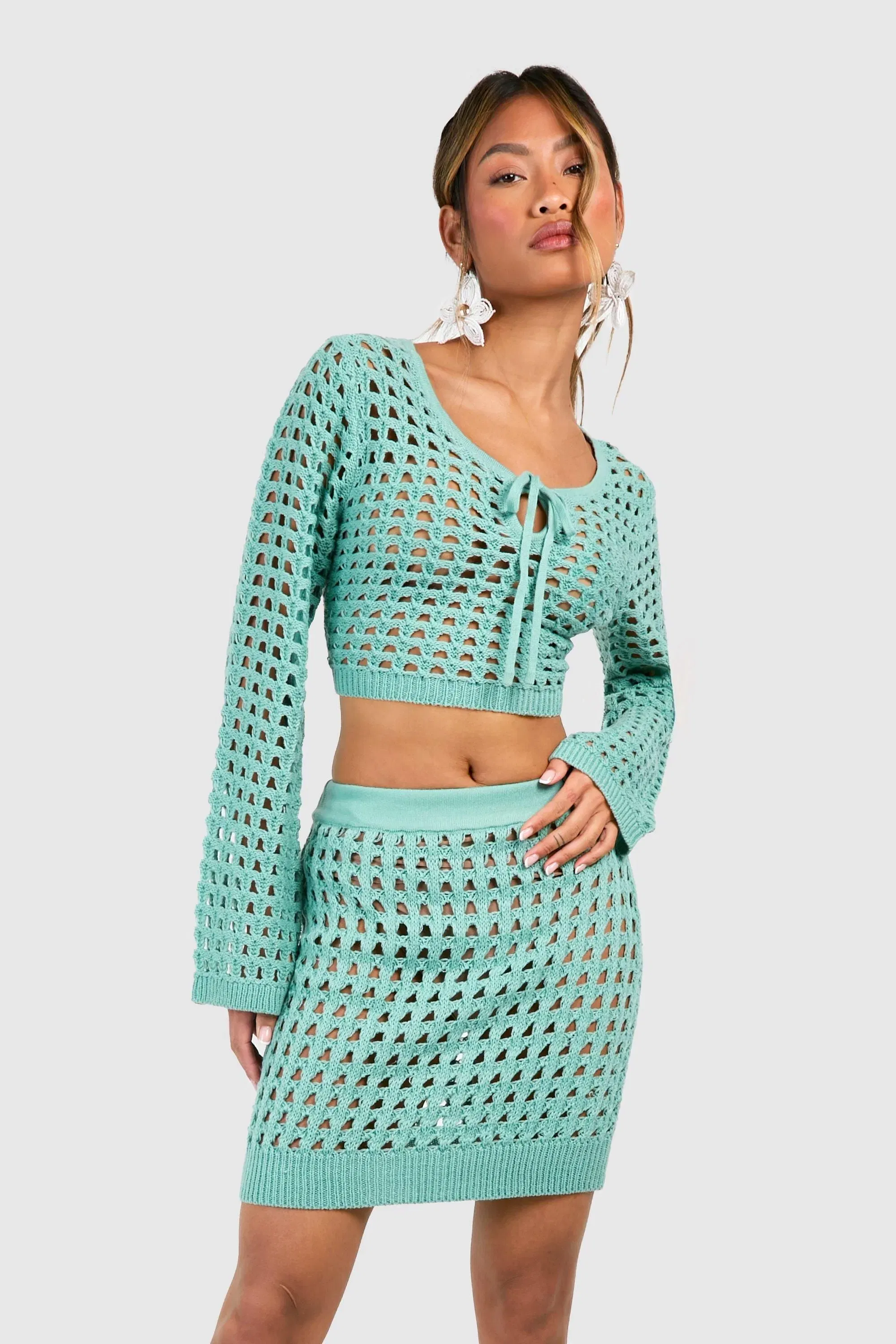 Crochet Lace Up Crop Top