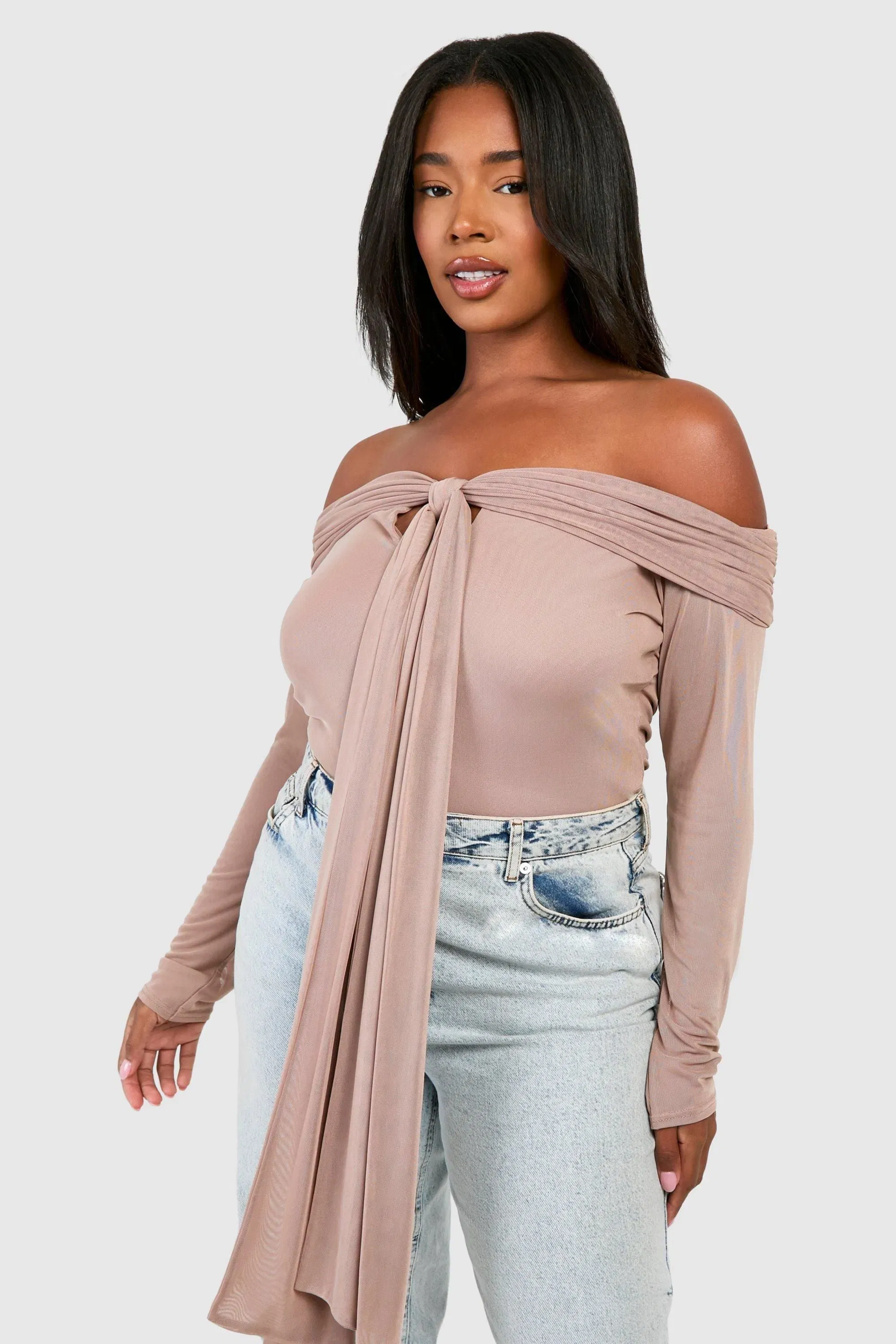 Plus Long Sleeve Keyhole Bodysuit