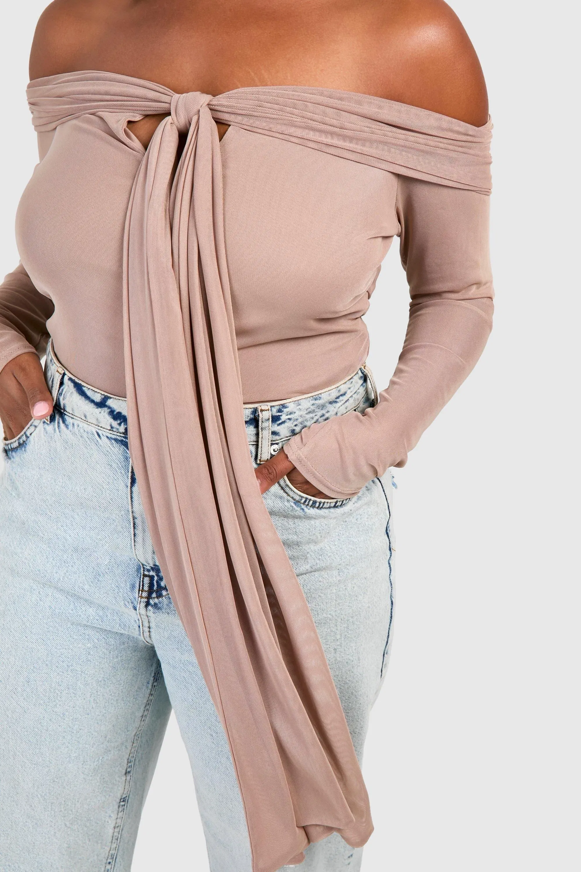Plus Long Sleeve Keyhole Bodysuit
