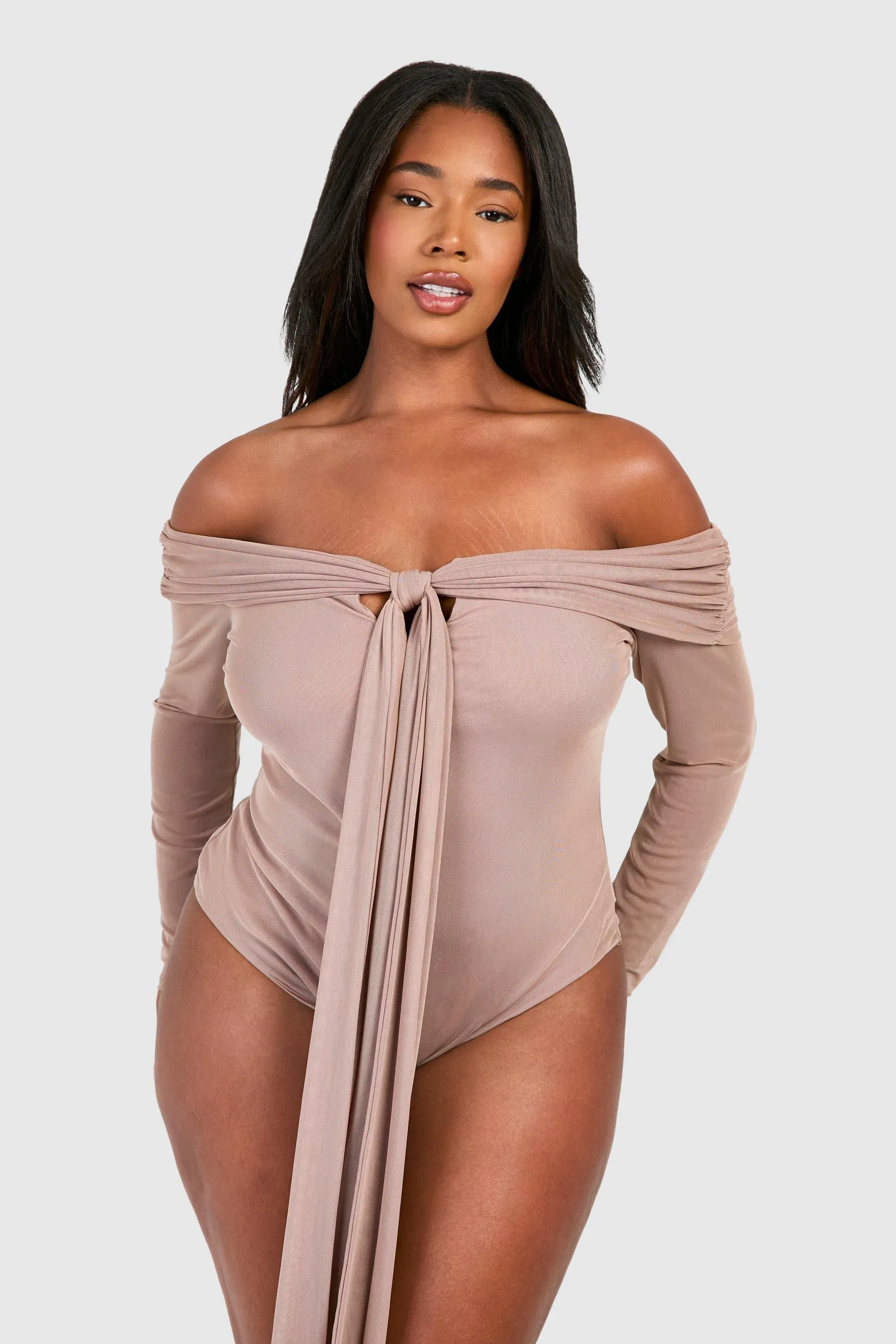 Plus Long Sleeve Keyhole Bodysuit