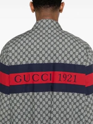 GG-print cotton bomber jacket