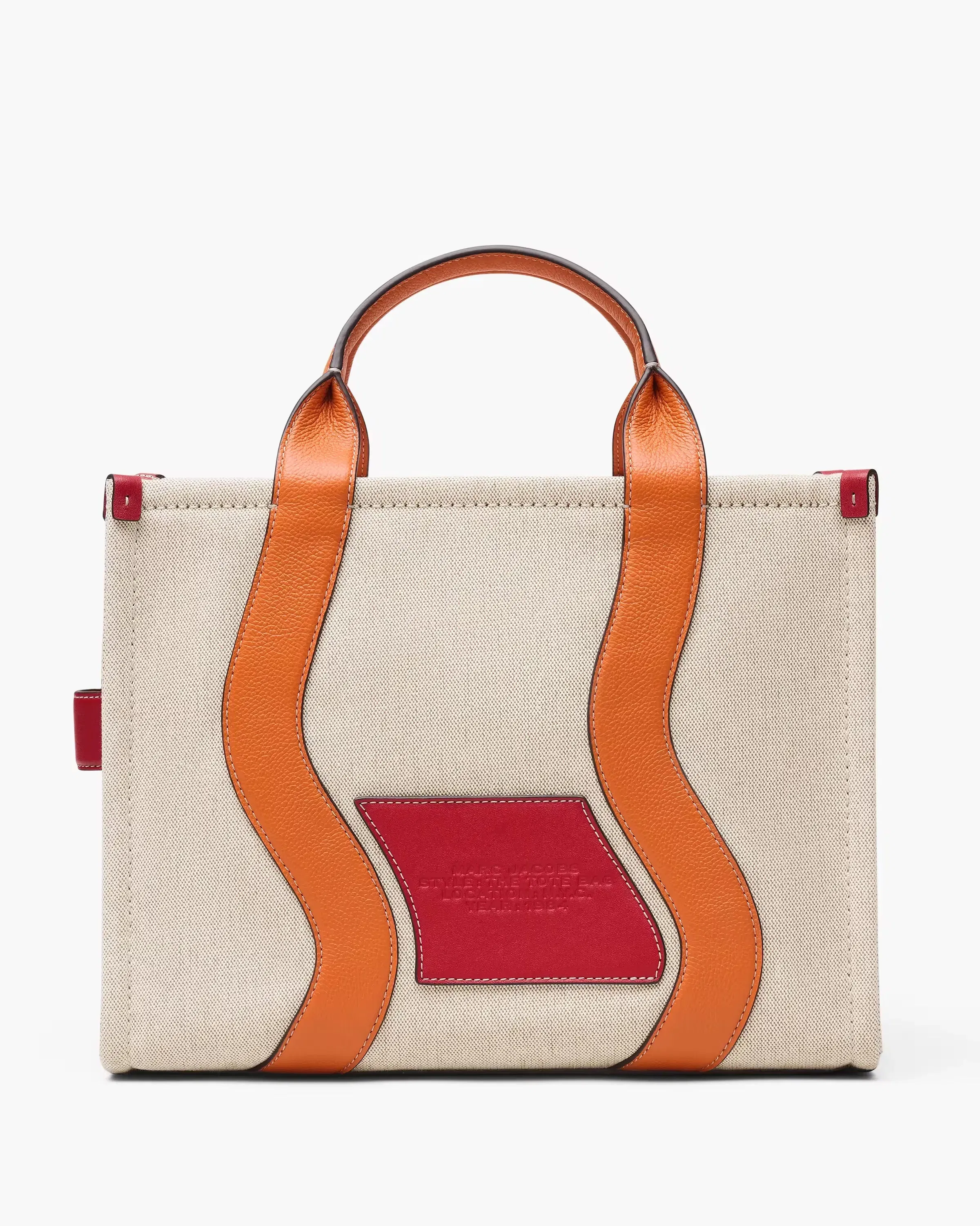 Marc Jacobs The Wavy Canvas Medium Tote Bag Beige/Orange