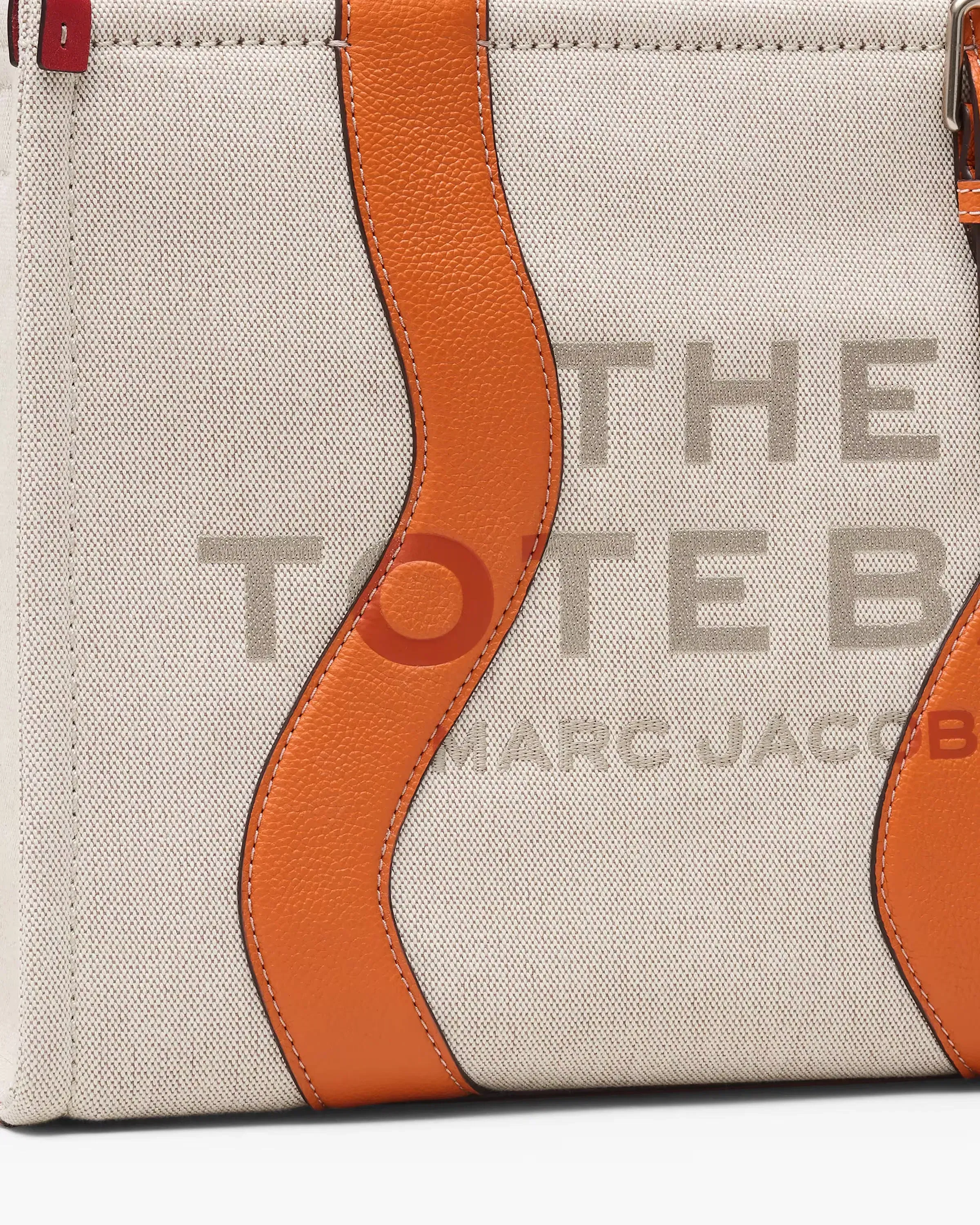 Marc Jacobs The Wavy Canvas Medium Tote Bag Beige/Orange