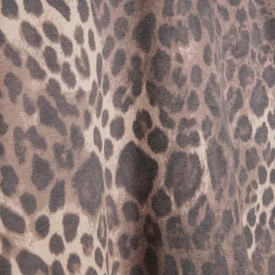 Beige Leopard Print Boxy T-Shirt