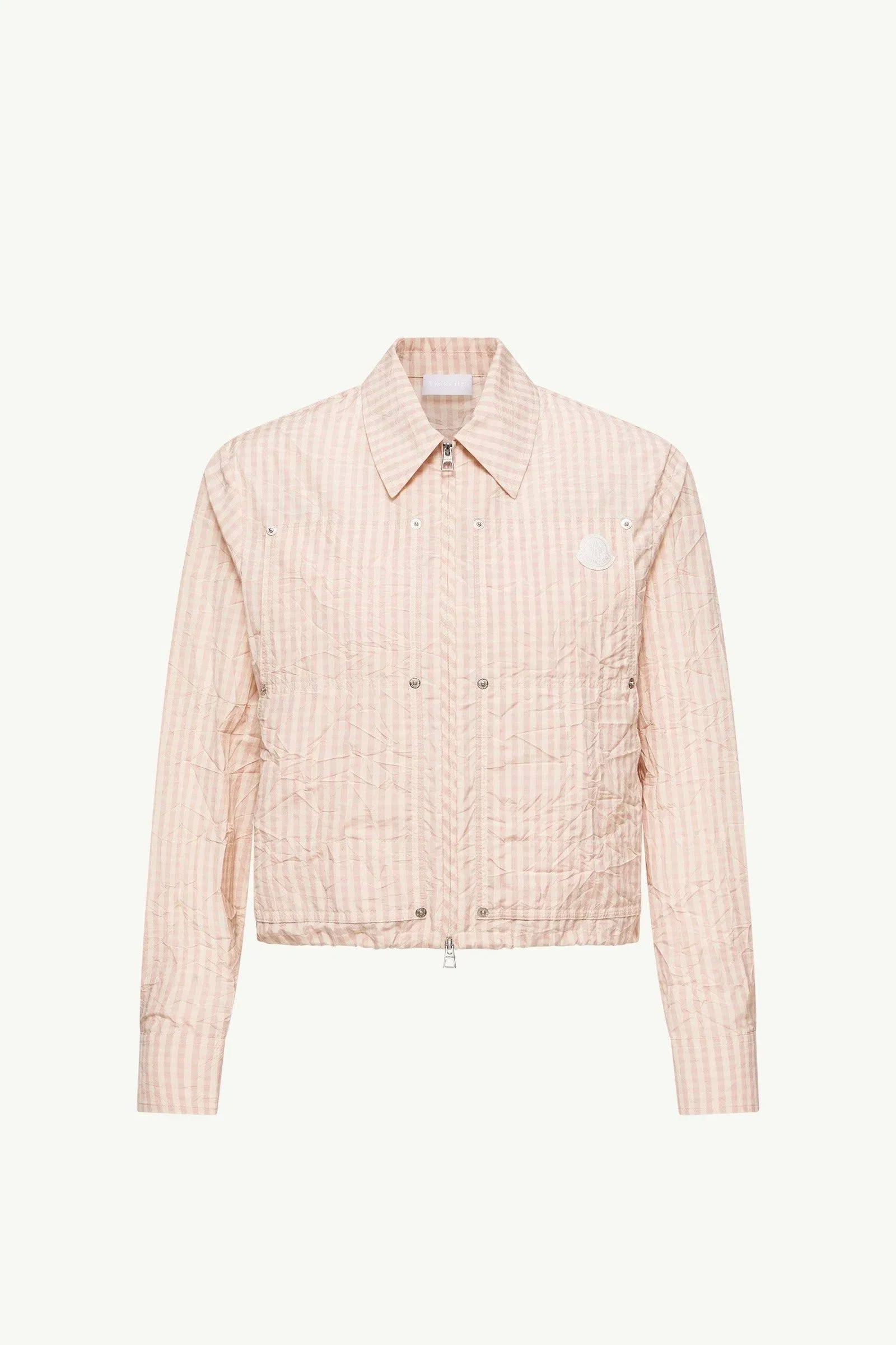 Moncler Vichy Cotton Blend Shirt Light Pink Light Pink