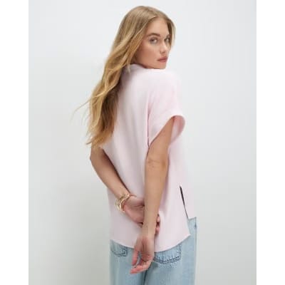 Pink Notch Neck T-shirt